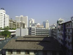 The Park Hotel in Bangkok
Right in the heart of the Sukhumvit District.

Photo taken from Nana BTS SkyTrain Station.
(yes, it is that close to the skytrains).